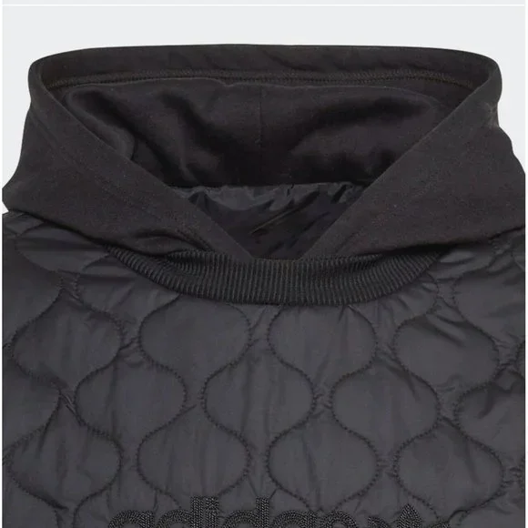 New ADIDAS MEN's ONION QUILT HOODIE COLOR BLACK - SIZE L - Picture 6 of 6